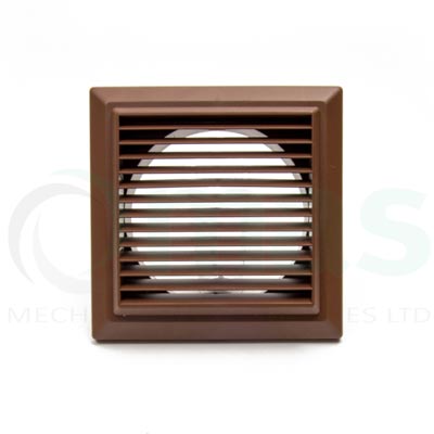 DOMUS 6904B Brown external plastic louvred grille with fixed blades ...